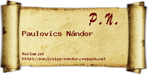 Paulovics Nándor névjegykártya
