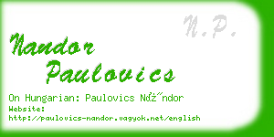 nandor paulovics business card